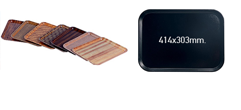 Dienbladen Camtray houtmotief afm. 414x303mm.